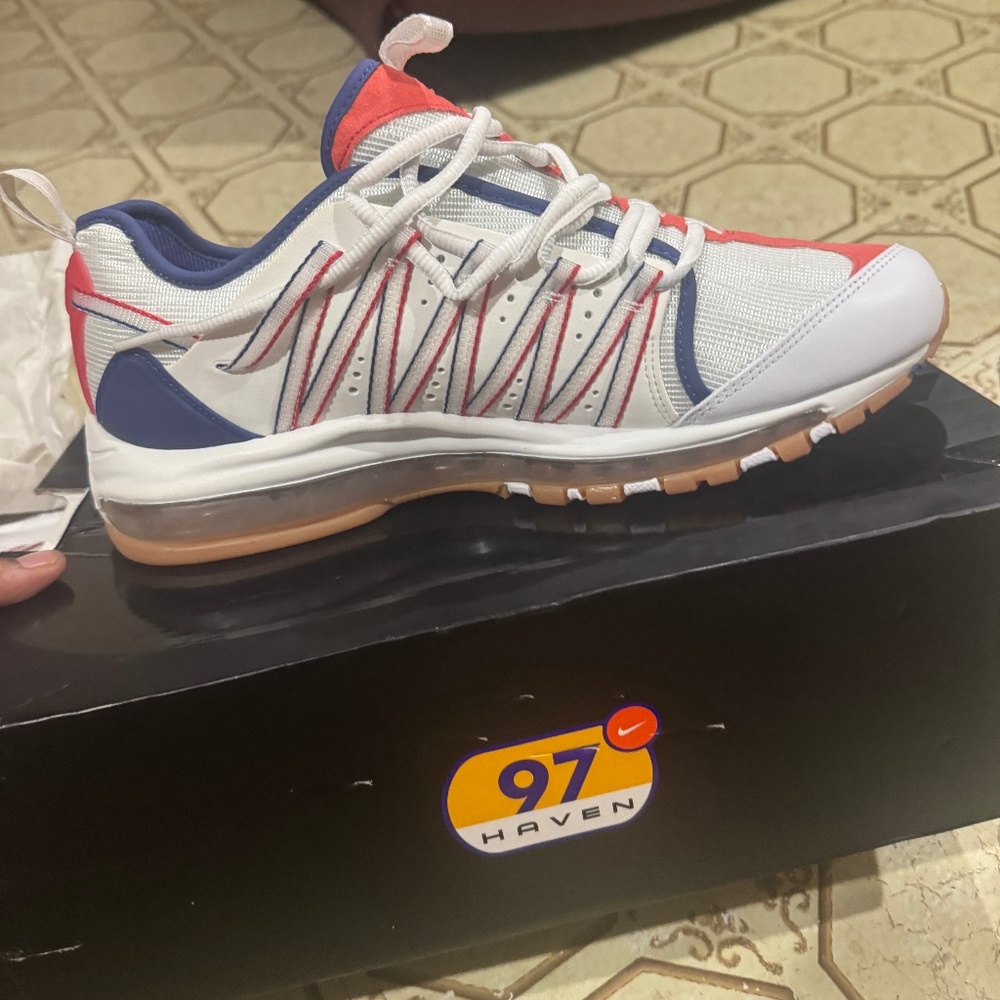 Nike Air Max 97 Haven – Brand New – White Red Blue – Gum Sole